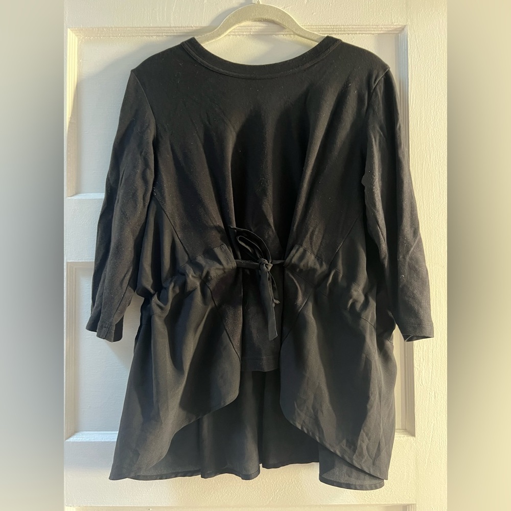 Club Monaco 3/4 Length Sleeve Black Blouse - Size Medium